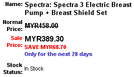 Cheap Price Spectra 3 Electric Breast Pump + Breast Shield Set